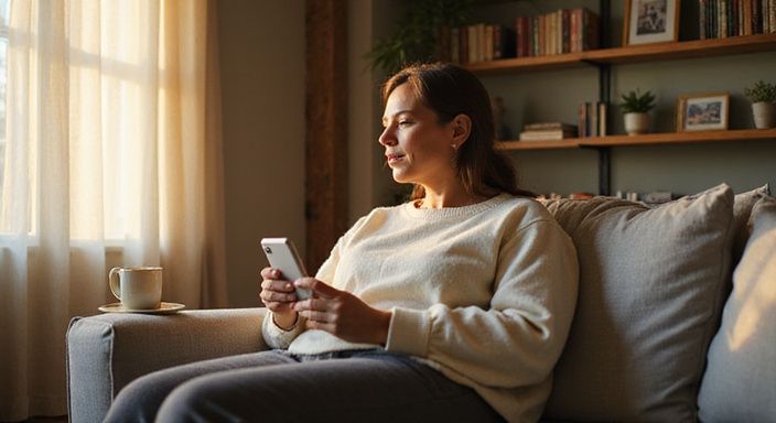 Een smartphone met een kaart en een koffiekopje op een tafel. mollige vrouwen sexdating